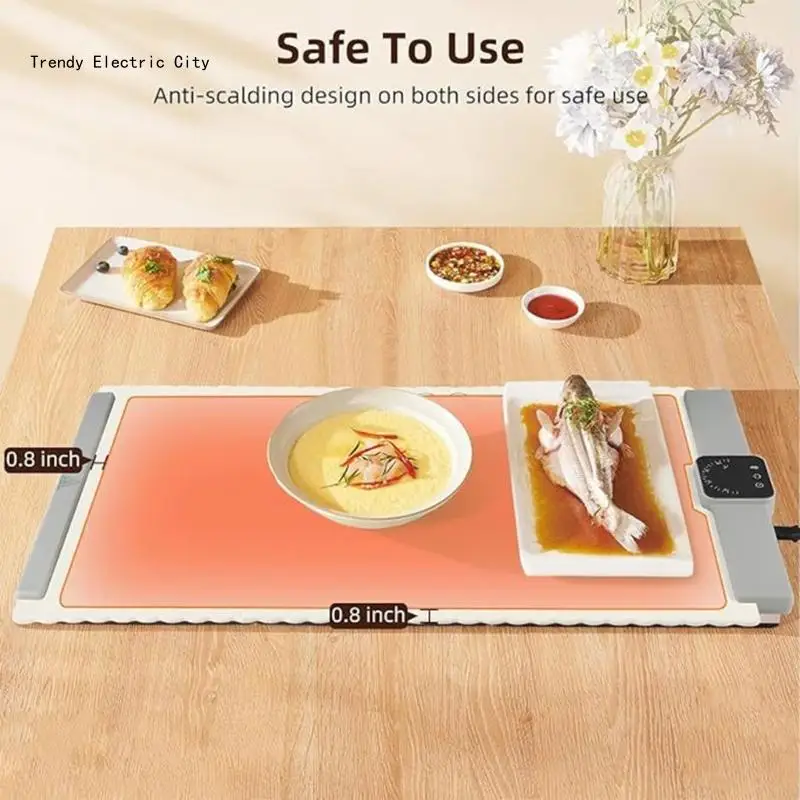 Convenient Heating Mats Dining Table Heating Pad Electric Pad Silicone Electric Warming Tray for Dining Table R9CD