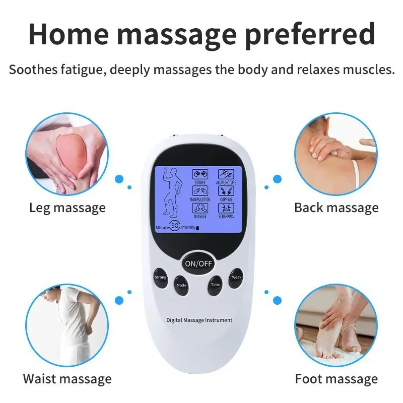Full Body Digital Massager Instrument Acupuncture Scrapping Eletric EMS TENS Muscle Stimulator Back Neck Muscle Relax Therapy