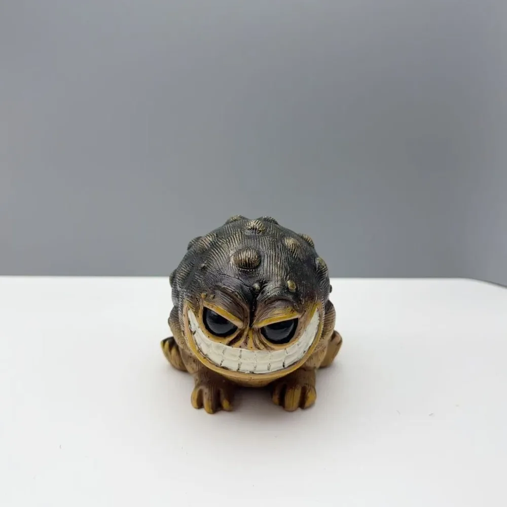 Funny Small Toad Figurine Resin Crafts Handmade African Rain Frog Statue Realistic Animal Sculpture Home Office Garden Decor