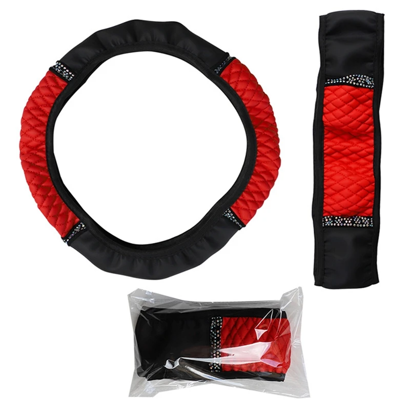 

Universal 37-38Cm Car Steering Wheel Cover Crystal PU Leather Auto Interior Car Accessories Steering-Cover Without Inner Ring