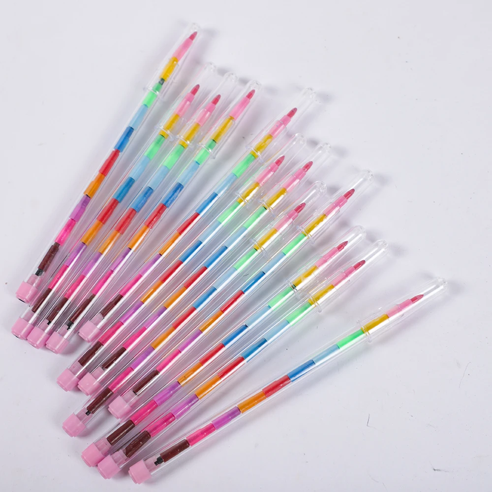 10Pcs 11 Colors Block Crayon Colorful Painting Pen for Kids Birthday Party Favors Kindergarten Rewards Goodie Bag Pinata Fillers