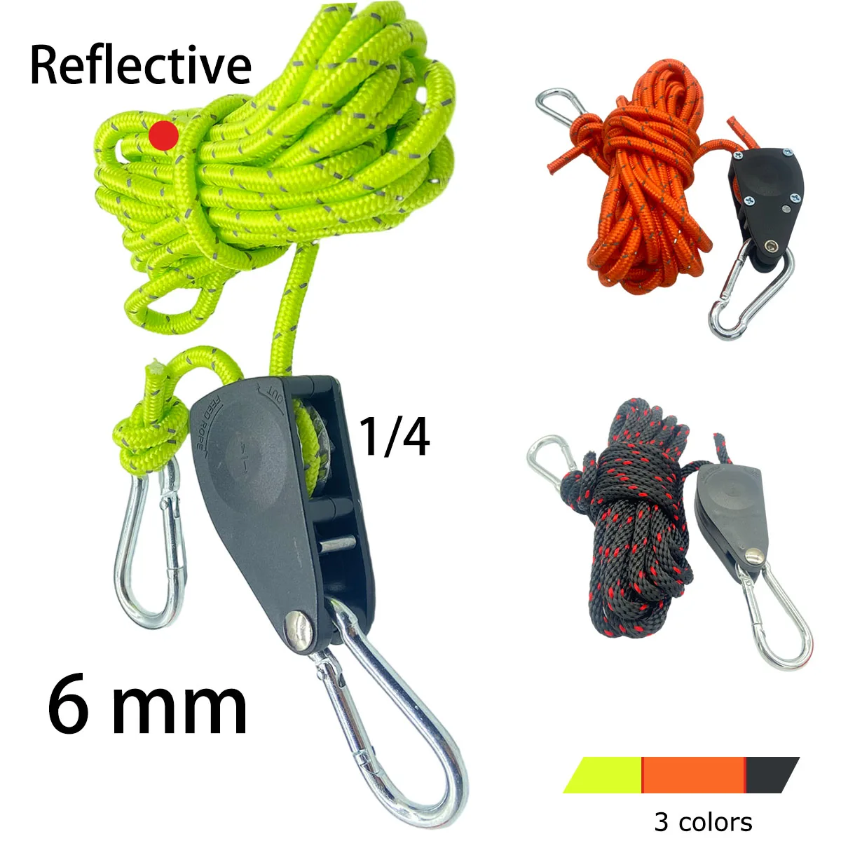 6mm 5m Outdoor Hiking Camping Tent Tie Down Rope Tightener Fastening Wind Rope Buckle Pulley Ratchet Awning Hook 3 Colors outdoor tent ropes camping tent accessories camping tent fasteners tent rope tightener camping cord buckles camping rope buckle tent wind rope hook rope tie down ratchet