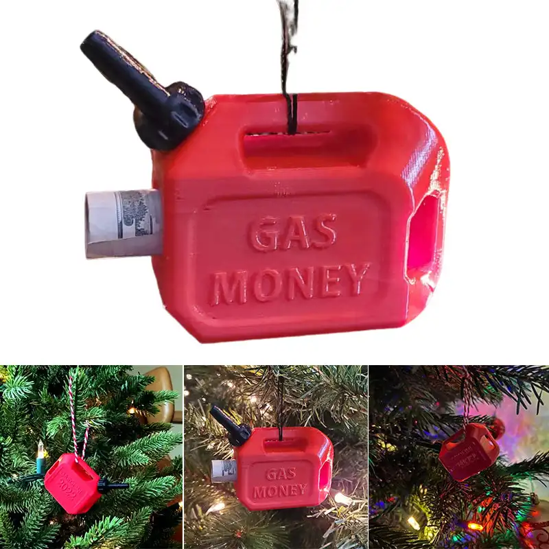 

Gas Can Ornament - "Gas Money To You" Red Gas Can Hanging Pendant Christmas Gas Tank Saving Money Decoration Pendant