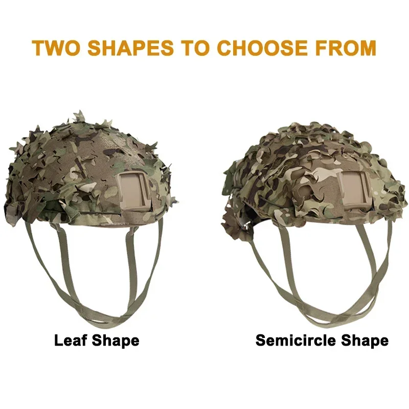 Tactical Helmet Cover Breathable Mesh Cap Cover Leaf Shape Helmet Cloth Adjustable FAST Helmet Modification Accessories