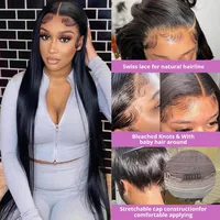 Perruque Lace Front Wig Brésilienne Naturelle, Cheveux Lisses, 4x4, 13x4, 13x6, HD, pour Femme 3