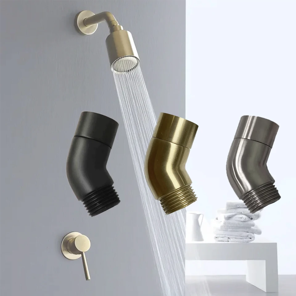Adattatore A Gomito Per Braccio Doccia 135° – Prolunga In Ottone G1/2, Girevole E Facile Da Installare