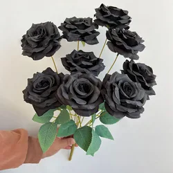 Diamond Roses Bouquet - Elegant Artificial Flowers for Home and Wedding Decor (Black)