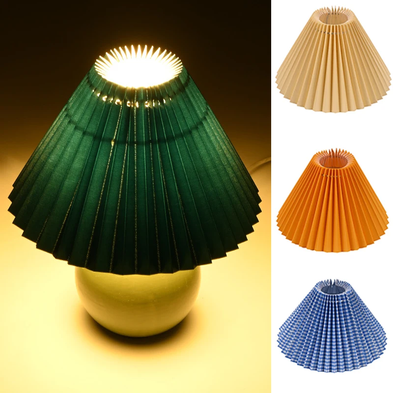 Hotel Pendant Lampshade Pleated Fabric Table Lamp Bedroom Bottom Opening Bedroom Bedside lamp shade