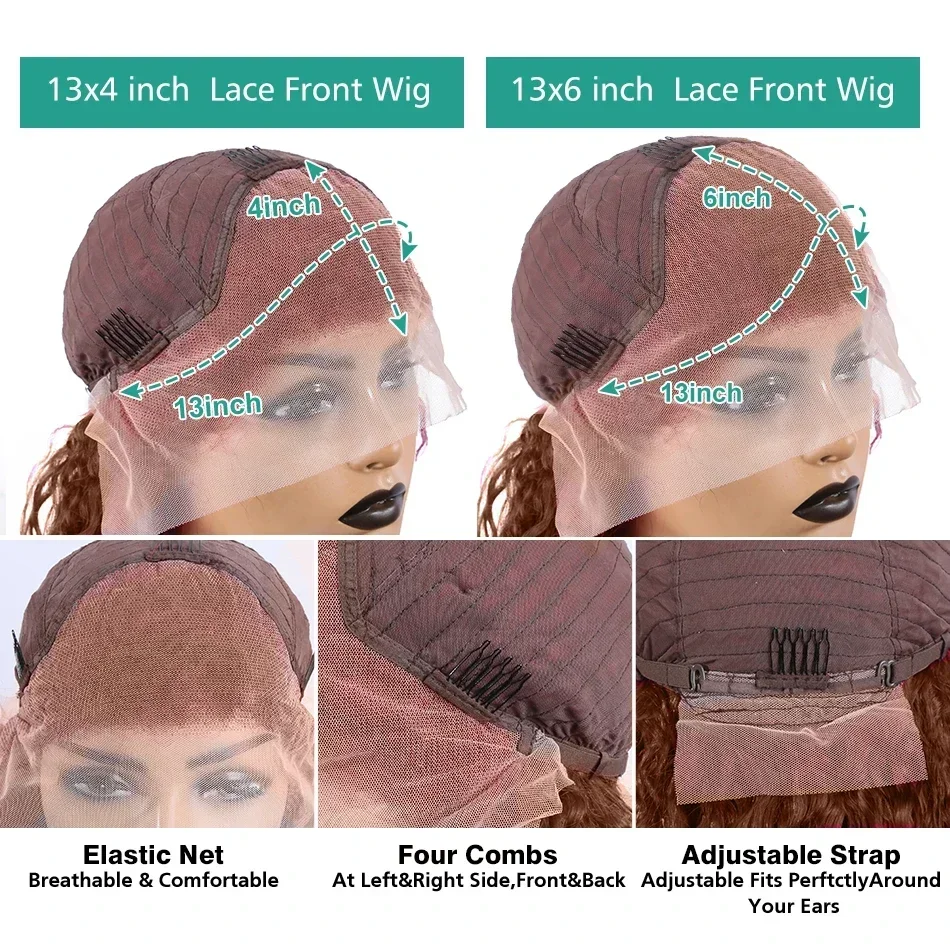 13x4 Chocolate Brown Body wave Lace Front Human Hair 200 Density 13x6 HD Transparent Lace Frontal Wig Brazilian For Black Women 6