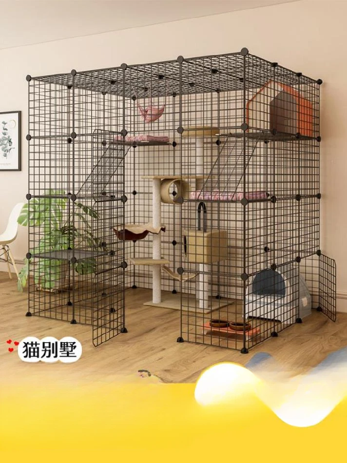 The product can be customized. Pet store pigeon cage luxury pigeon super big cat villa cat house three cats folding dog cage