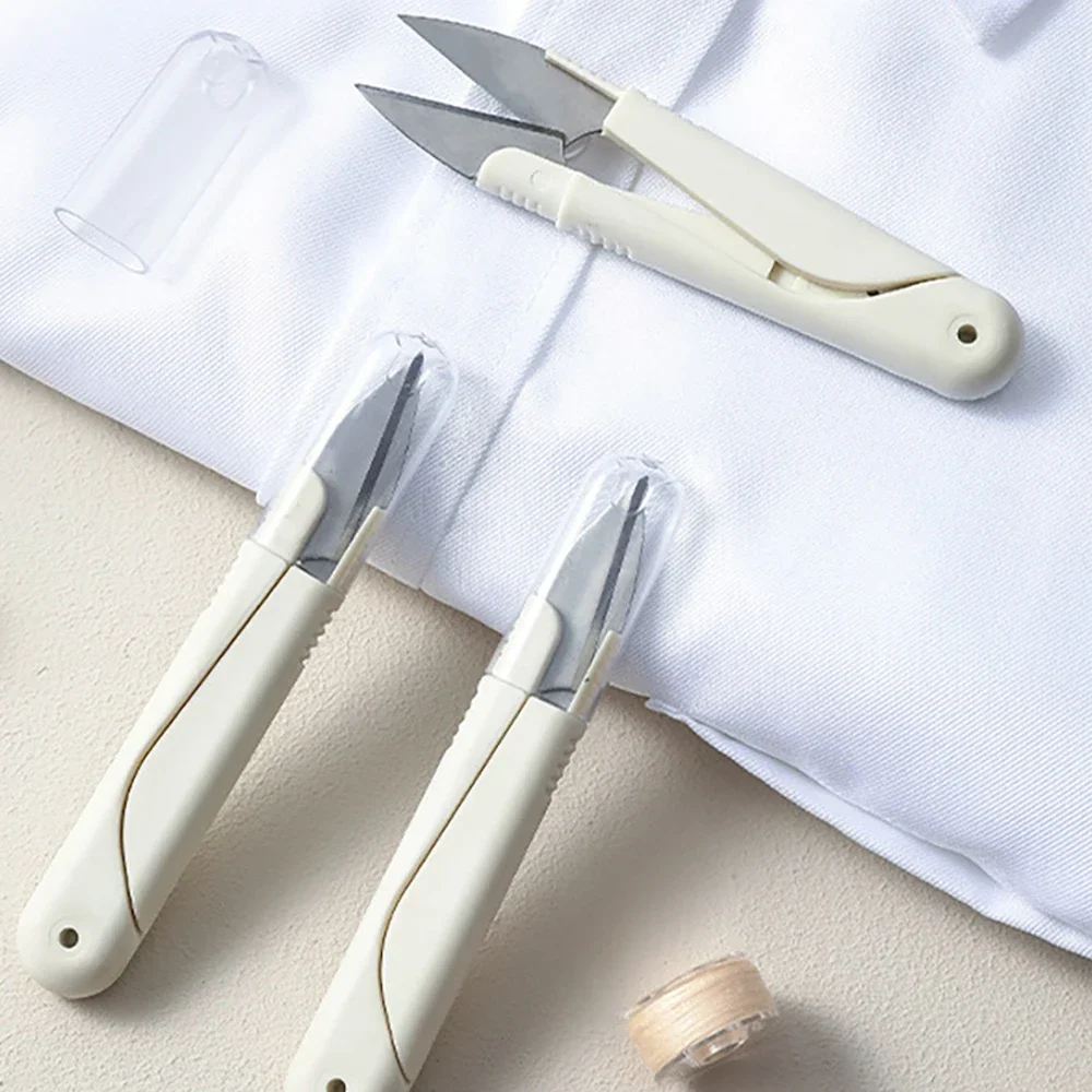 Sewing Scissors Sewing Supplies 3/2/1PCS Stainless Steel Spring Small Scissors Cover Portable Thread Cutting Head