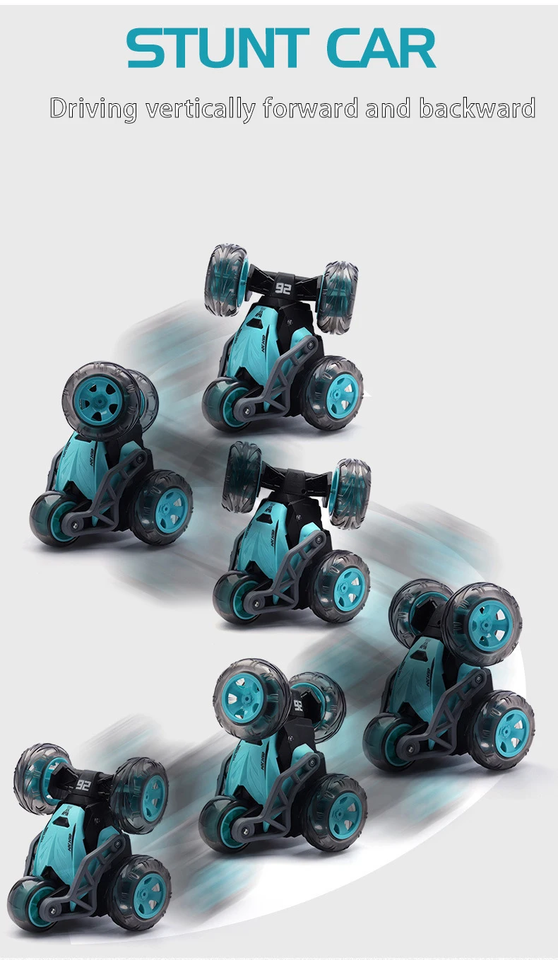 RC Cars 360 Rotary Stunt Car 5 Wheel Dump Truck Car High Speed Climbing Buggy Eletric Vehicle Remote Control Car Toy 2.4G Gifts 5