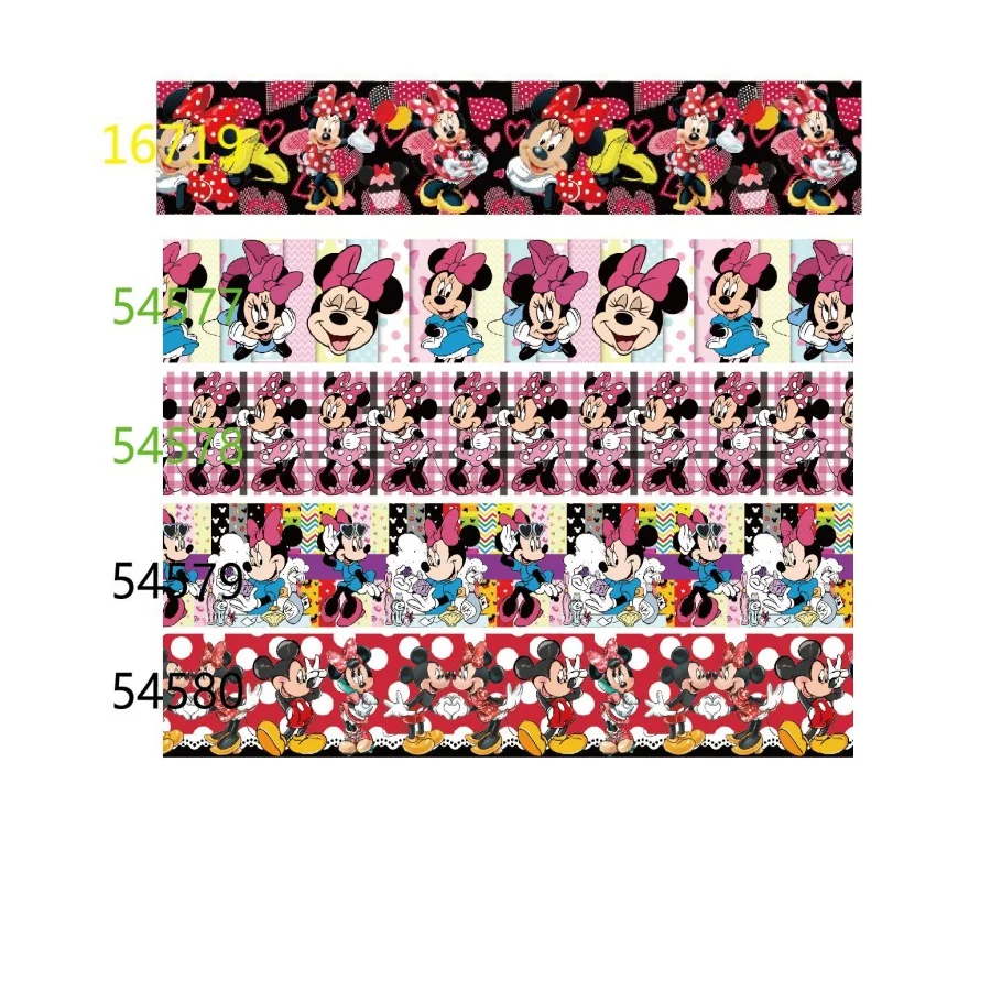 

Disney 10yards Mickey Mouse 25mm Valentine's Day Ribbon Grosgrain for Cheer Bows DIY Girl Headwear Hairbows