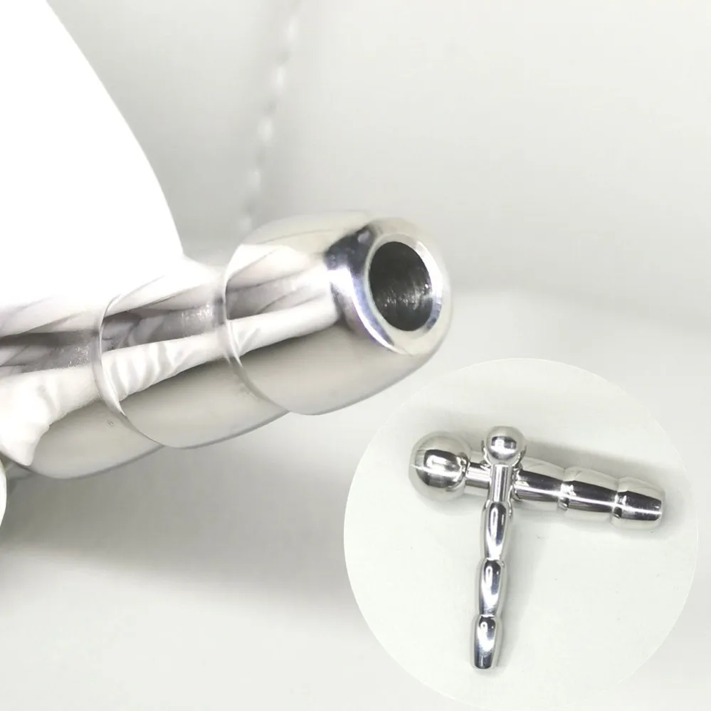 18 Men gay chub urological catheter Stainless Steel Urethral Dilator Penis Plug Hollow Urethral Sound Sex Toys External Catheter
