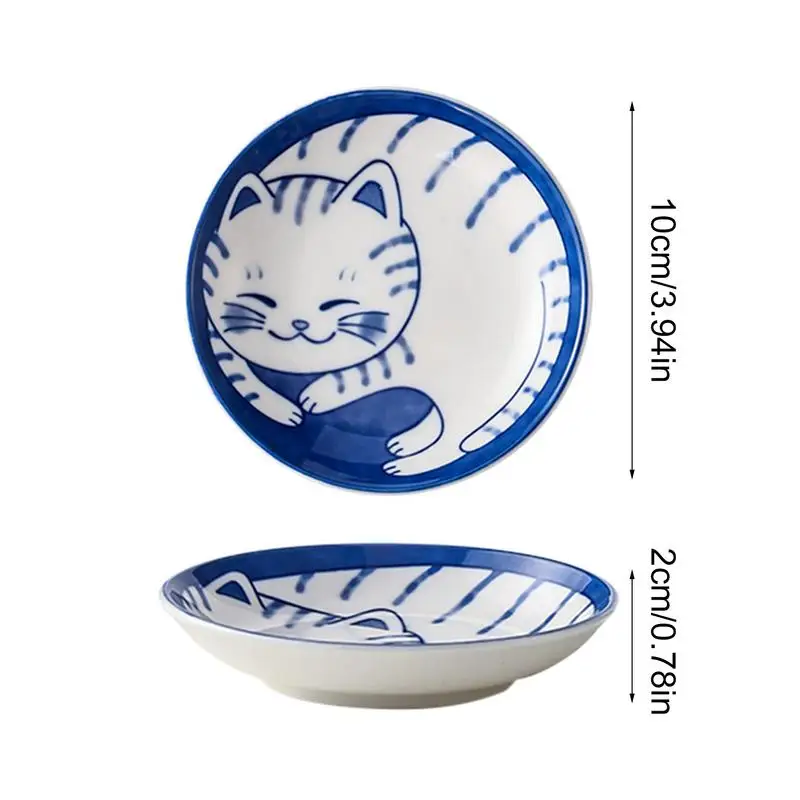Cat Soy Sauce Dish Small Ceramic Japanese Cat Sauce Dishes Multifunctional Home Dining Table Dipping Dish Cute Appetizer Plates