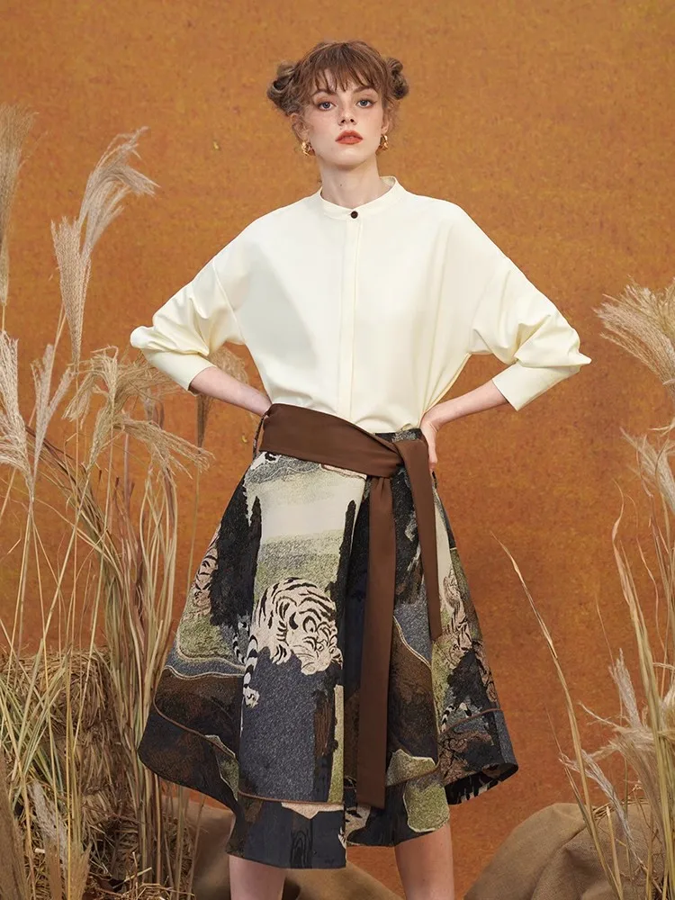 Monochrome Shirt for Women, Luxury Shirt, Autumn