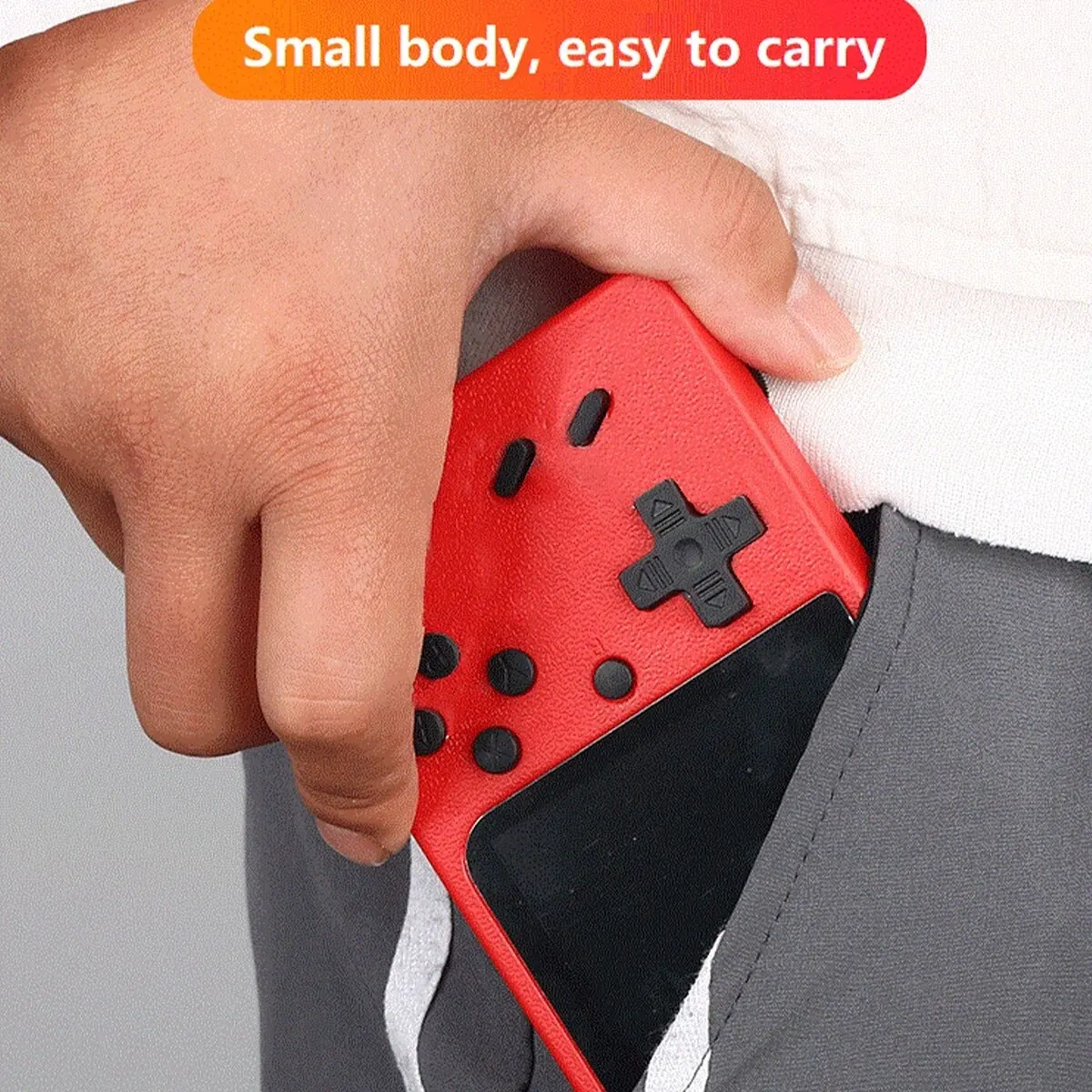 A Red Retro Classic Games Children's Handheld Small Game Console With 400 Game Charging Can Be Connected To The TV 5