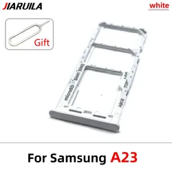 Enhanced Dual Card Micro SIM Card Tray Holder Adapter Accessories (A23 White)