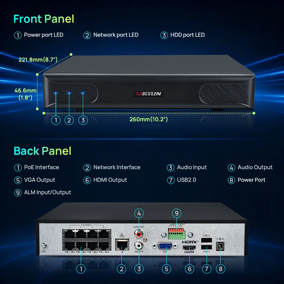 Vikylin 4K NVR Home Security Surveillance System