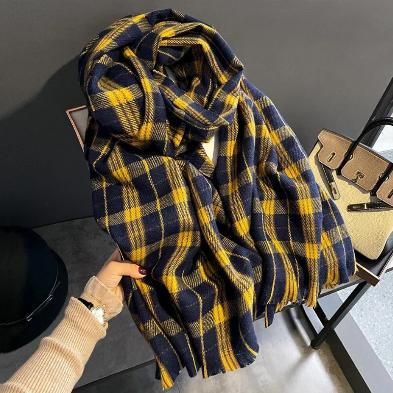 

Женский зимний шарф 2023, дизайнерские одеяла с принтом, шарфы, толстые теплые шарфы
