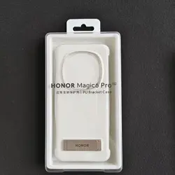 Leather Kickstand Case - Luxury Protective Shockproof Cover for Magic 6 Pro (White)