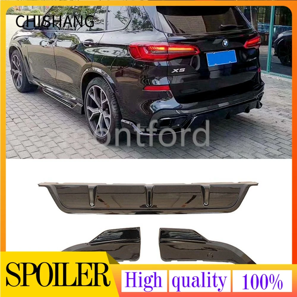 

Задний бампер, диффузор для BMW G05 X5 M Sport 2019-2020, глянцевый черный комплект нижней части автомобиля, фоторазветвитель, спойлер