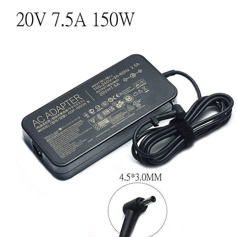 

20V 7.5A 150W ADP-150CH B 4.5*3.0mm AC Adapter Laptop Charger For ASUS TUF GAMING X571L F571G F571L VX60G Power Supply