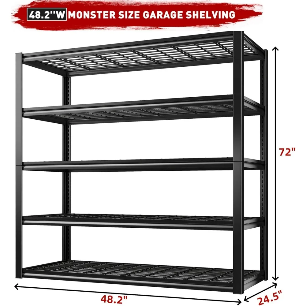 Garage Shelving Heavy Duty Loads 3010LBS Garage Storage Shelves Heavy Duty Shelving  Adjustable Metal Shelv 3