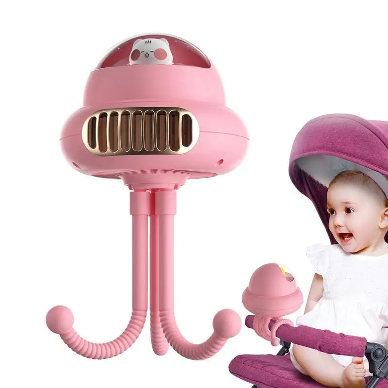 

Portable Stroller Fan Handheld Electric Rechargeable Octopus Fan 4000mAh Battery Folding Hand Fan For Desktop Outdoor