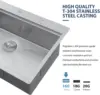 33 Drop In Kitchen Sink Workstation -  33x22 Kitchen Sinks Drop In Stainless Steel 16 Gauge Single Bowl Handmade 3