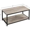 Coffee Table with Storage Shelve, Industrial Gray Coffee Table, Easy Assembly, Wooden Coffee Table for Living Room Small Space 3