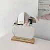 Acrylic Wooden Base Decorative Mirror Irregular Simple INS Style Makeup Mirror Bedroom Countertop Mirror Cosmetic Beauty 5