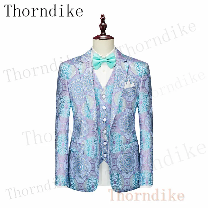 Thorndike 3 Pcs Set Blazers Pants Vest Men's Business Professional Classic Fashion Banquet Suits Coat Waistcoat