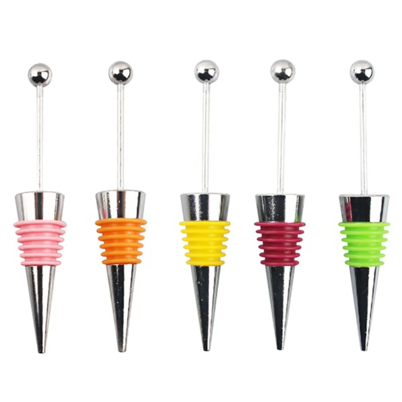 BAAU DIY Beadable 와인 스토퍼 파티 웨딩 바 장식 봉인 된 신선 유지 와인 샴페인 스토퍼