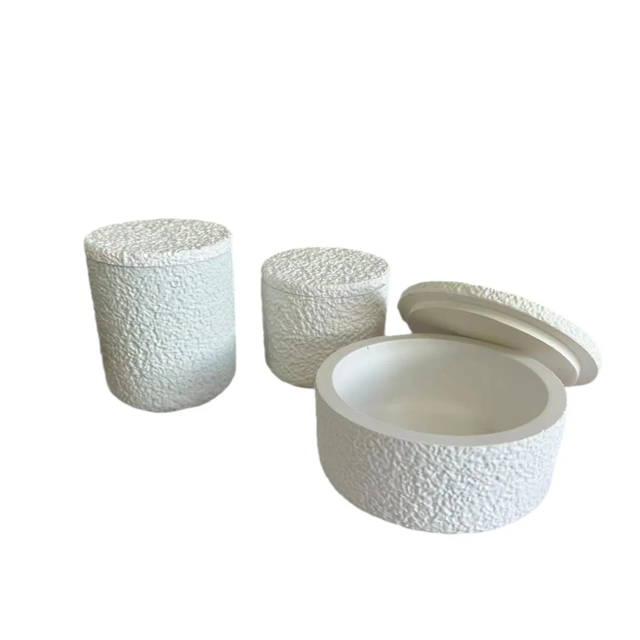 Lava Pattern Silicone Mold for Candle Cup with Lid & Textured Storage Jar