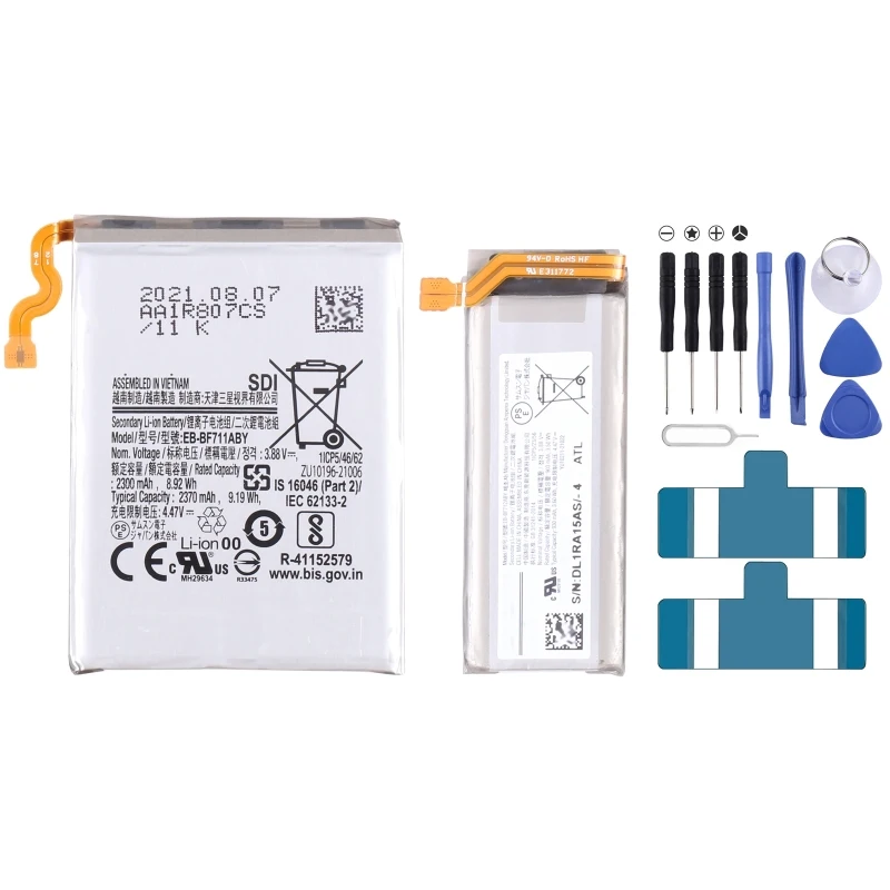 

EB-BF711ABY EB-BF712ABY 1 Pair 930mAh 2370mAh Battery Replacement For Samsung Galaxy Z Flip3 5G SM-F711U