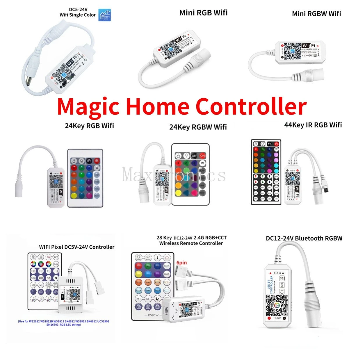 DC5V 12V 24V Magic Home LED Controller Bluetooth Wireless WiFi RGB/RGBW