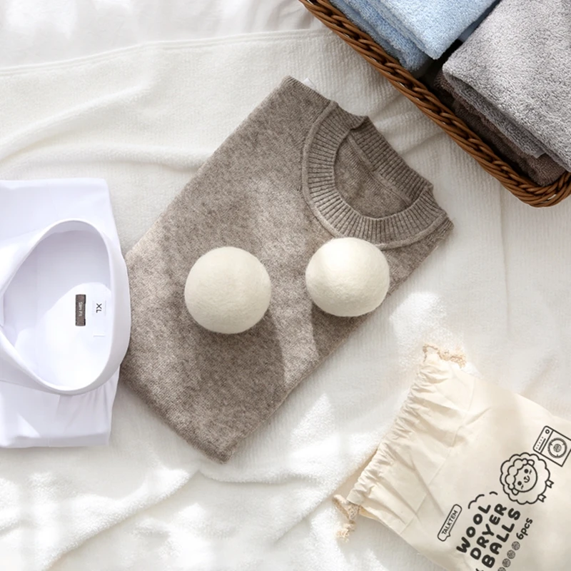 6pcs Drying Machine Wool Drying Felt Ball Removing Static Electricity From Fabric Dryer Laundry Balls Practical Wool Ball