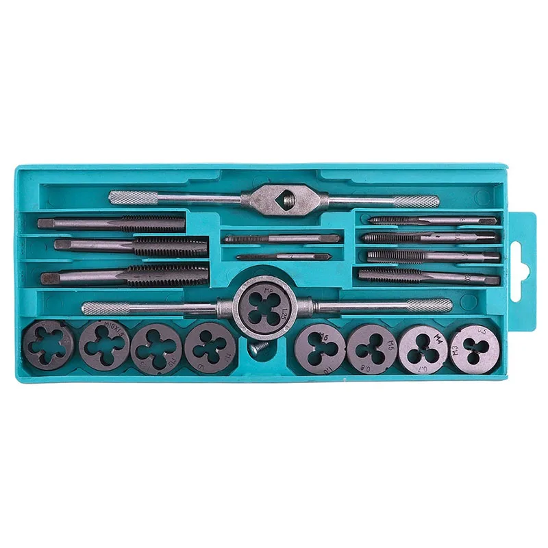 20-Piece Metric Tap And Die Set M3-M12 - Alloy Steel Threading Kit With Wrench For DIY & Repair-1125178