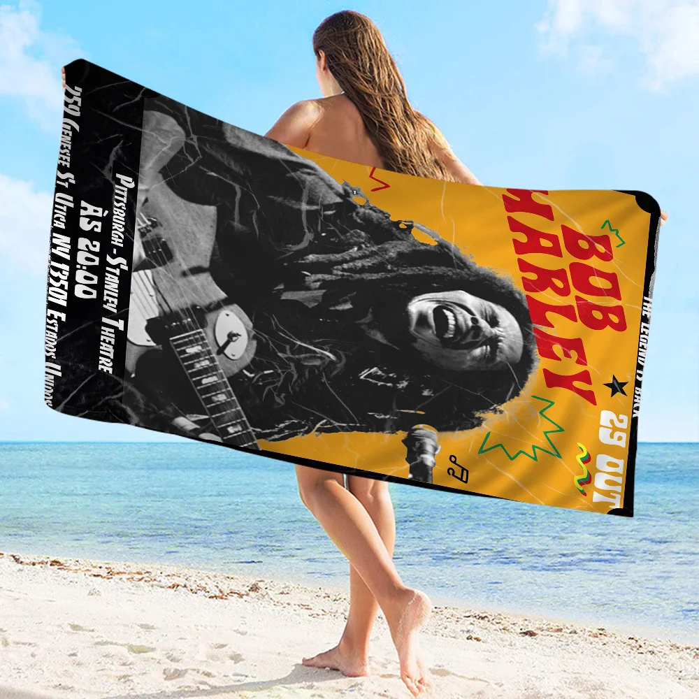 Bob Marley Reggae Music Jamaican Style Towel Microfiber Beach Towel Absorbent Quick dry Soft Yoga Swimming Resort Mountain
