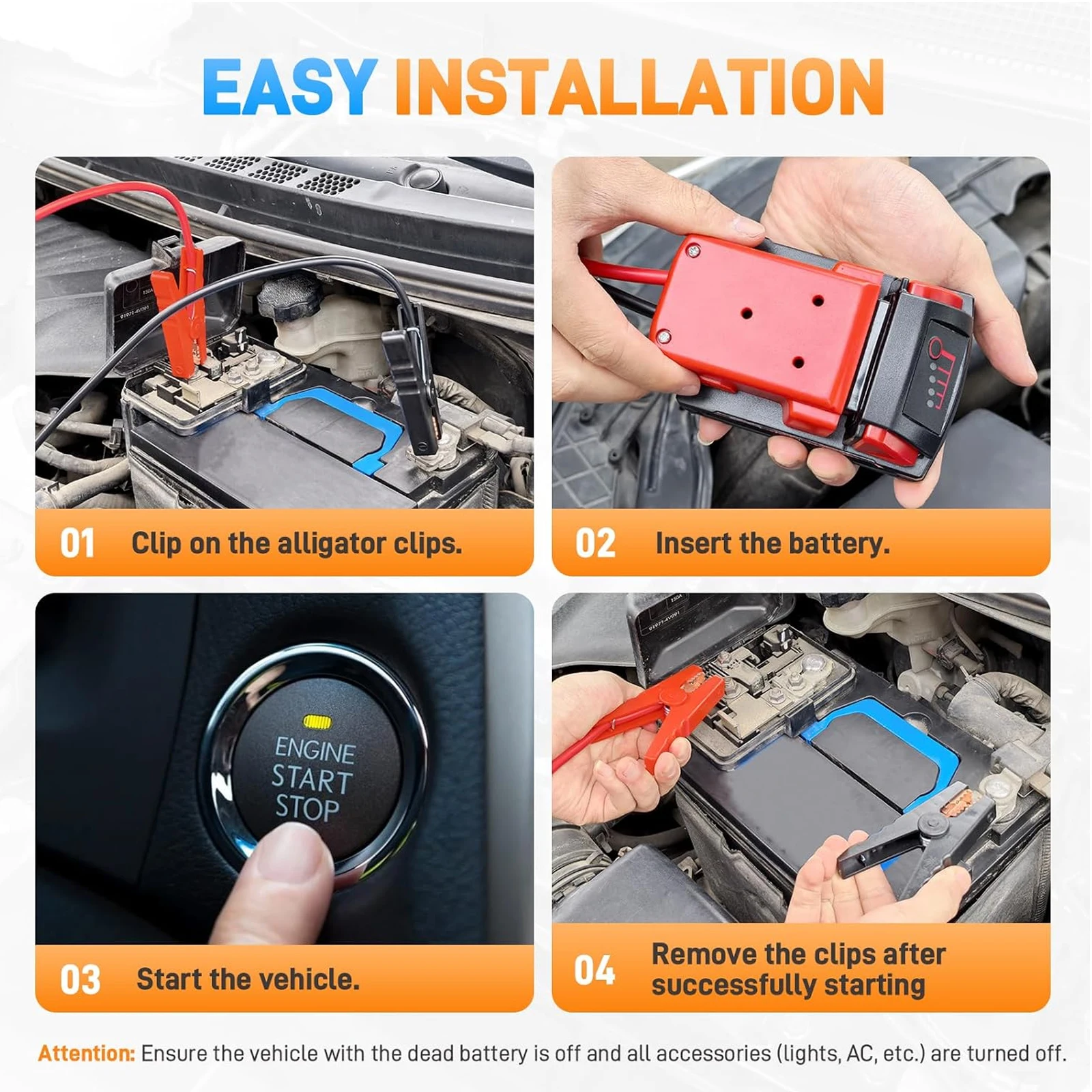 18V Igniter Jump Starters Car And Motorcycle Lithium Battery Emergency Power Supply For Makita For DeWalt Milwaukee