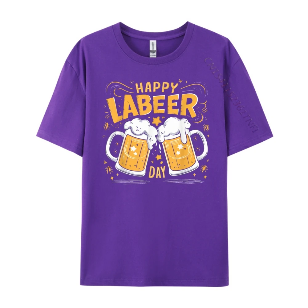 Funny Female T-shirts Happy Labeer Day Funny Labor Outdoor Tops Tees Cotton Short Sleeve Leisure Tee-Shirts Round Neck Happy Labeer Day Funny Labor Day BBQ Celebration purple