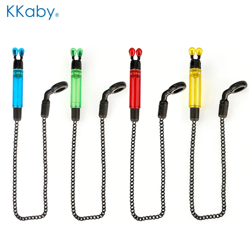 Set 4 pièces swinger souple avec LED 4 couleurs pour carpe dans boîte de rangement Kkaby
