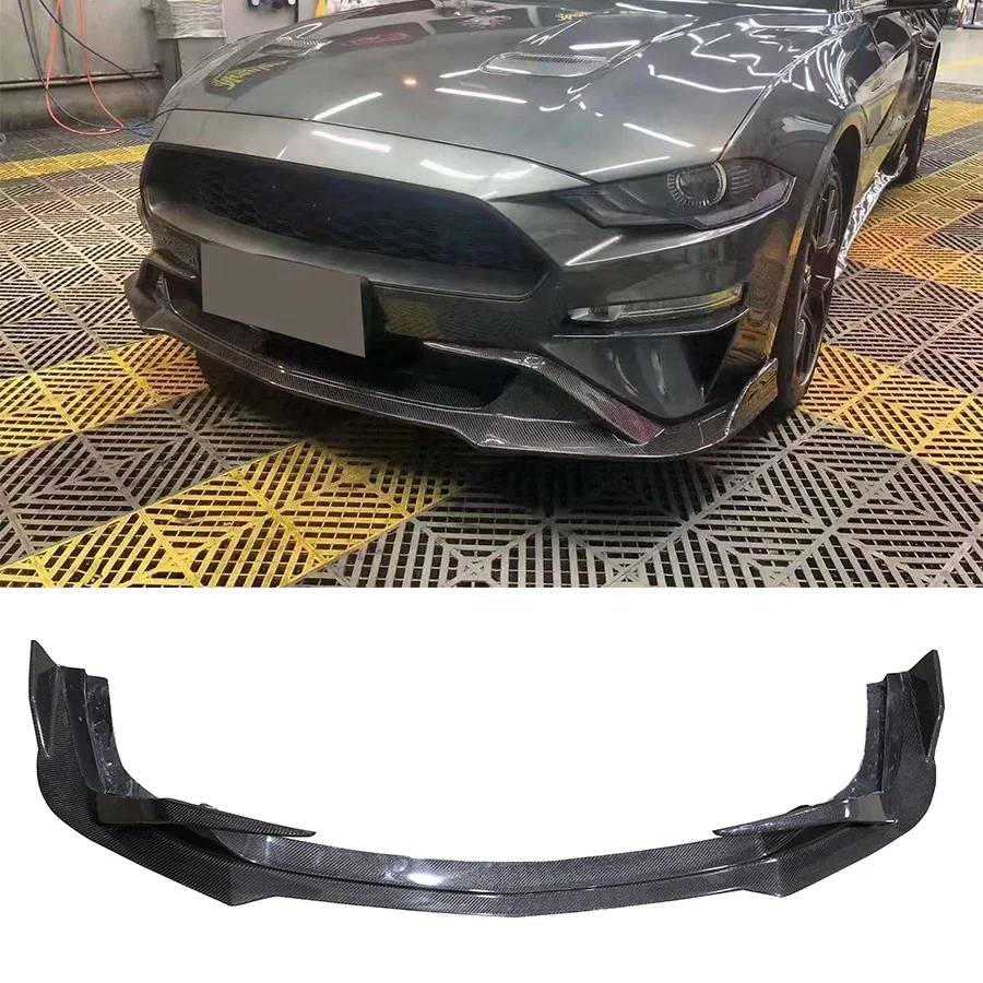 

Передняя губа из углеродного волокна для Ford Mustang GT 2015 -2022, автомобильный передний бампер, губа, автомобильные аксессуары