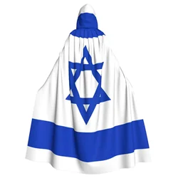 Adult Cloak Cape Hooded Flag Of Israel Medieval Costume Witch Wicca Vampire Elf Purim Carnival Party