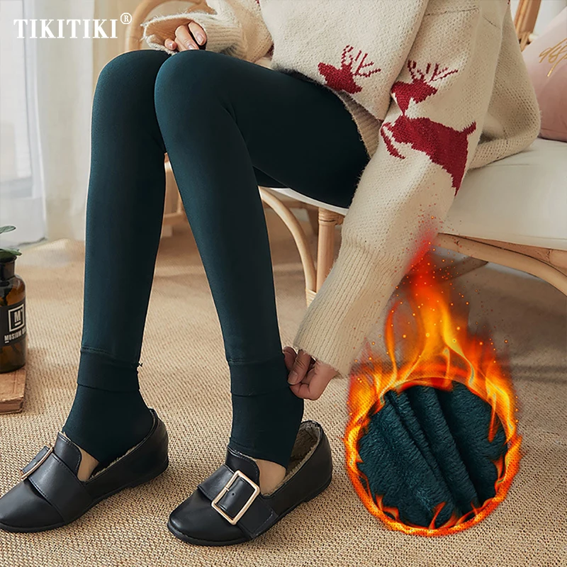

1/2/3pcs Winter Plush Warm Leggings Thermal Pantyhose Fleece Lined Pants Velvet Tights Skin Effect High Waist Wool Leggings