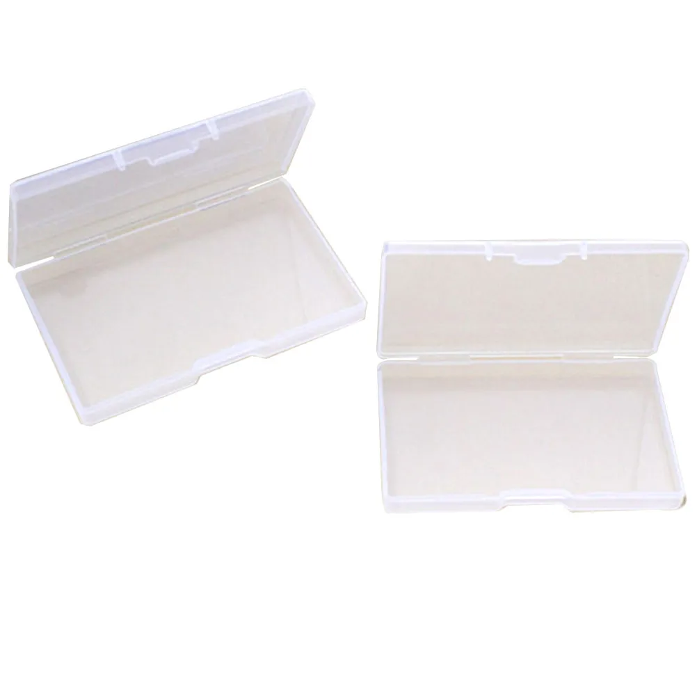 2Pcs 플라스틱 명함 홀더 주최자 신용 ID 카드용 휴대용 이름 케이스 구성 요소 보관 상자 전문 사무실