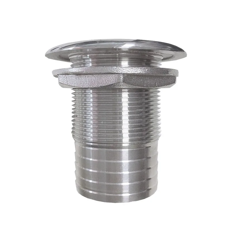 Boat Thru Hull Bilge Fitting 1-1/2'' 316 Stainless Steel 39mm Double Thread Drain Hose Joint Marine Kayak Pump Acceeories