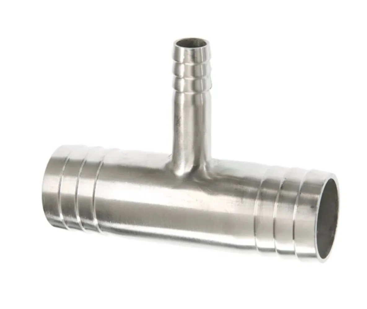 6 8 10 12 14 16 19 20 25 32 38-51mm Hose Barb Reducer Tee 3 Ways Splitter 304 Stainless Steel