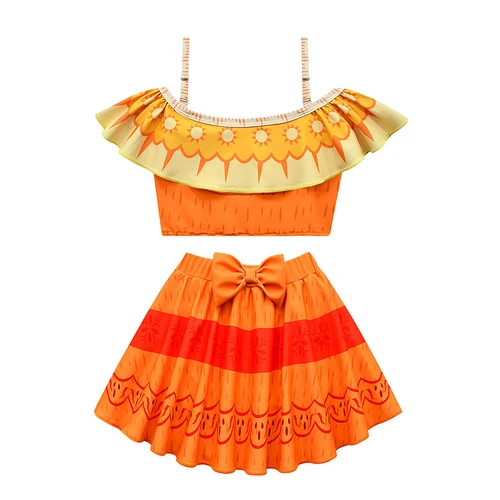 디즈니 공주 수영장 파티 어린이를위한 꽃 수영복 Encanto Mirabel Isabela 여름 수영복 소녀 비치 복장 수영복 2-8T 2